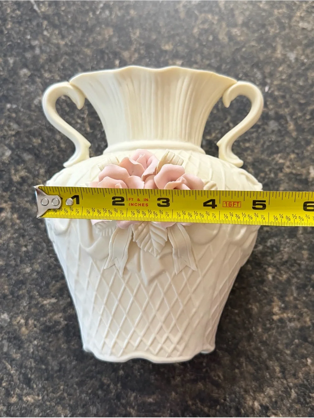 Pair of Cream White Victorian BISQUE PORCELAIN Vases